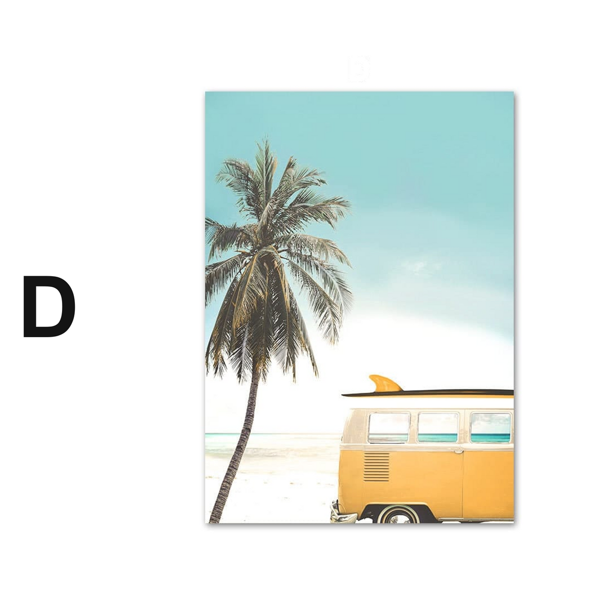 Poster Palmen Strand Muscheln Käfer Surfbretter Ananas · Wandbilder Wohnzimmer & Schlafzimmer ·  Wand Deko · Kunst Druck · ohne Rahmen