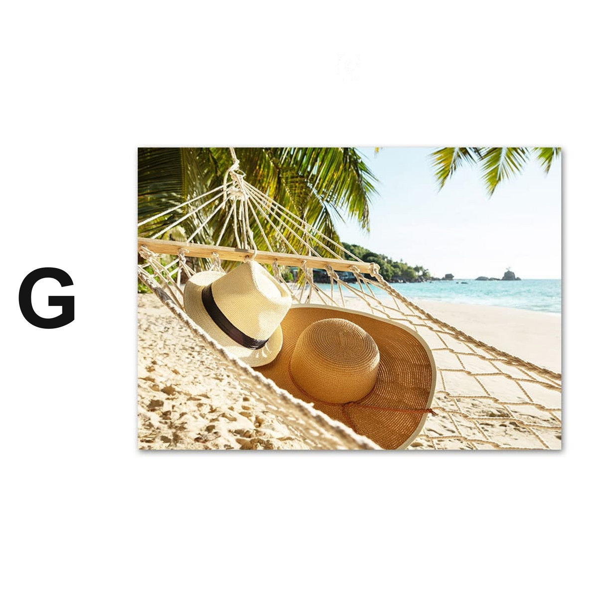 Poster Sonnenschein Hängematte Palmen Meer Buggy Strandliege · Wandbilder Wohnzimmer & Schlafzimmer ·  Wand Deko · Kunst Druck · ohne Rahmen