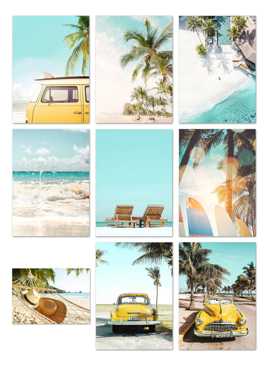 Poster Sonnenschein Hängematte Palmen Meer Buggy Strandliege · Wandbilder Wohnzimmer & Schlafzimmer ·  Wand Deko · Kunst Druck · ohne Rahmen