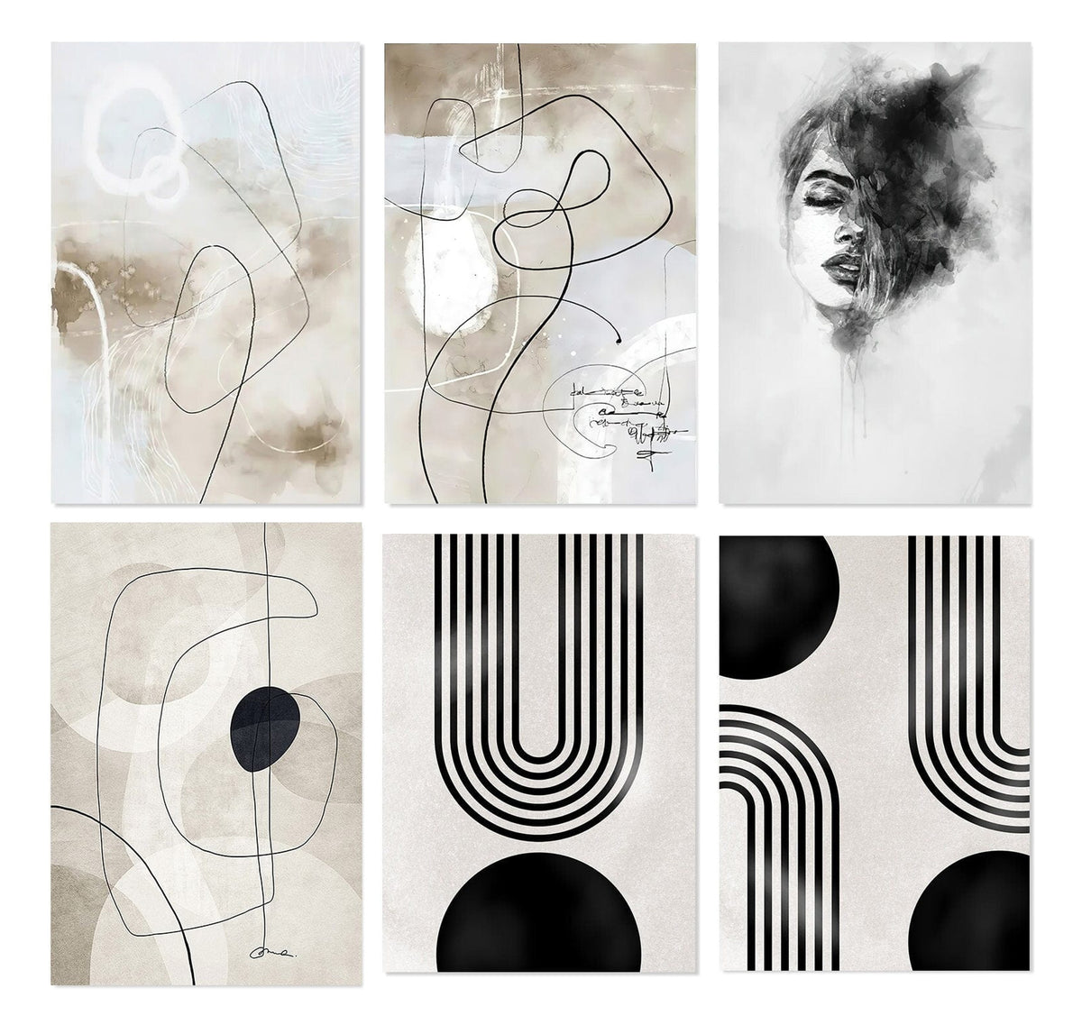 Poster Boho Abstrakt Geometrische Formen · Bilder Wohnzimmer | Wandbilder Schlafzimmer | Deko Print ohne Rahmen | Bilder  Kunstdruck