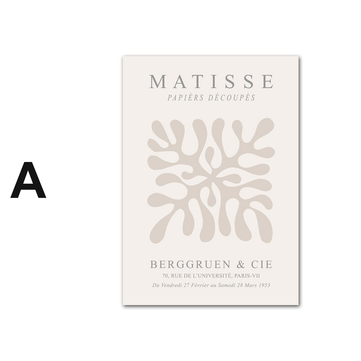 Poster Boho Abstrakt Matisse Berggruen & Cie · Bilder Wohnzimmer | Wandbilder Schlafzimmer | Deko Print ohne Rahmen | Bilder  Kunstdruck