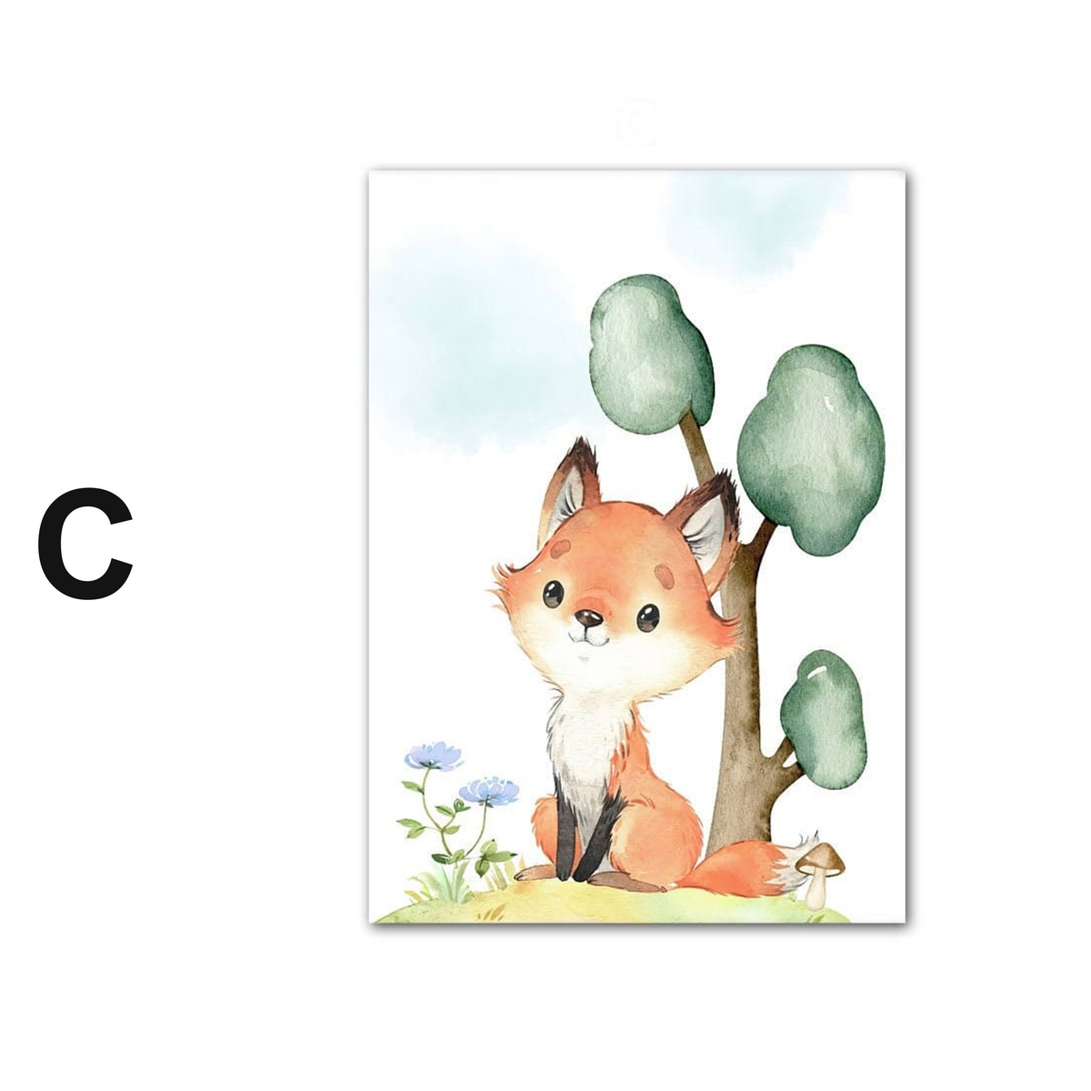 Poster Kinderzimmer Waldtiere Bäume · Kinderzimmer Bilder · Wand Deko · Kunst Druck · Deko Print · ohne Rahmen