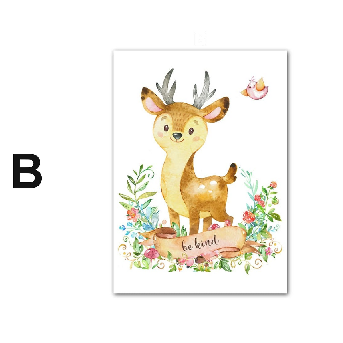 Poster Kinderzimmer Tiere Eule Bär Reh · Name Personalisiert · Kinderzimmer Bilder · Wand Deko · Kunst Druck · Deko Print · ohne Rahmen