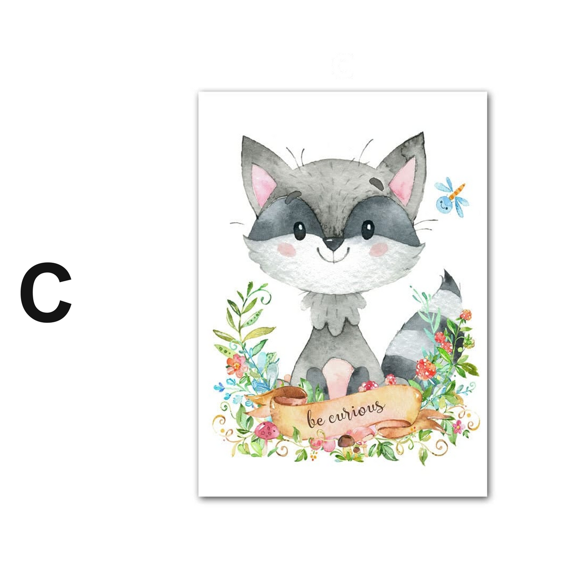 Poster Kinderzimmer Tiere Eule Bär Reh · Name Personalisiert · Kinderzimmer Bilder · Wand Deko · Kunst Druck · Deko Print · ohne Rahmen