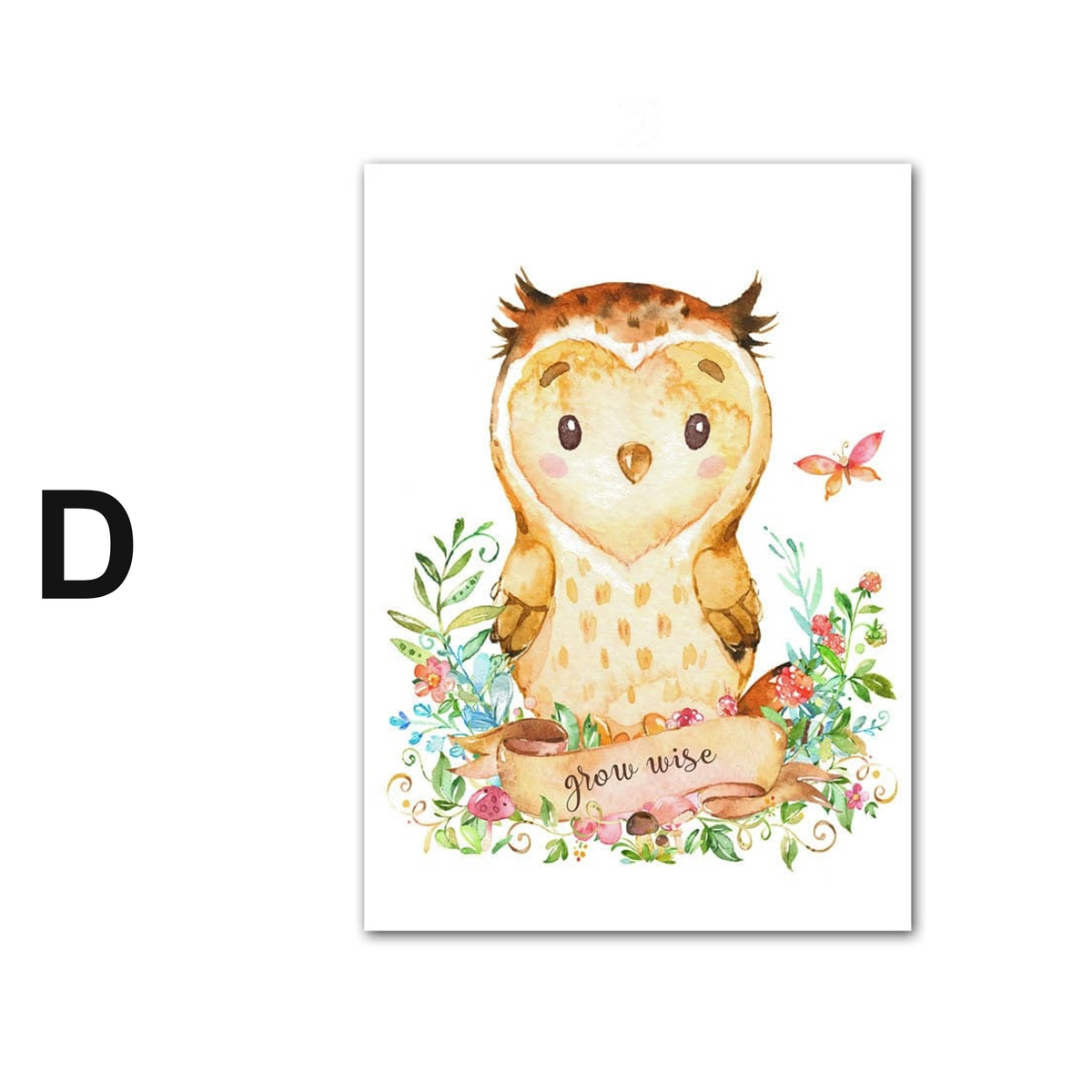 Poster Kinderzimmer Tiere Eule Bär Reh · Name Personalisiert · Kinderzimmer Bilder · Wand Deko · Kunst Druck · Deko Print · ohne Rahmen