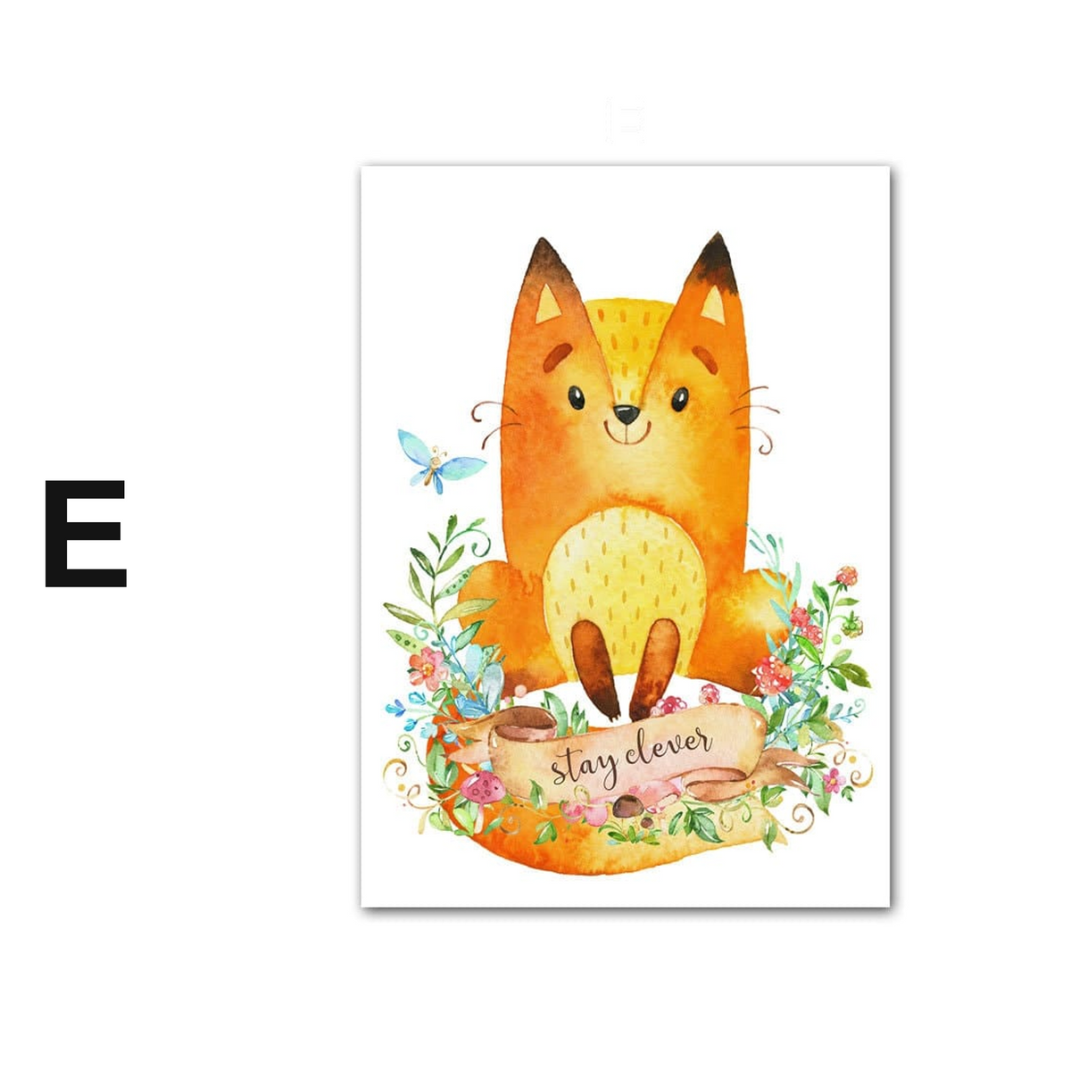 Poster Kinderzimmer Tiere Eule Bär Reh · Name Personalisiert · Kinderzimmer Bilder · Wand Deko · Kunst Druck · Deko Print · ohne Rahmen