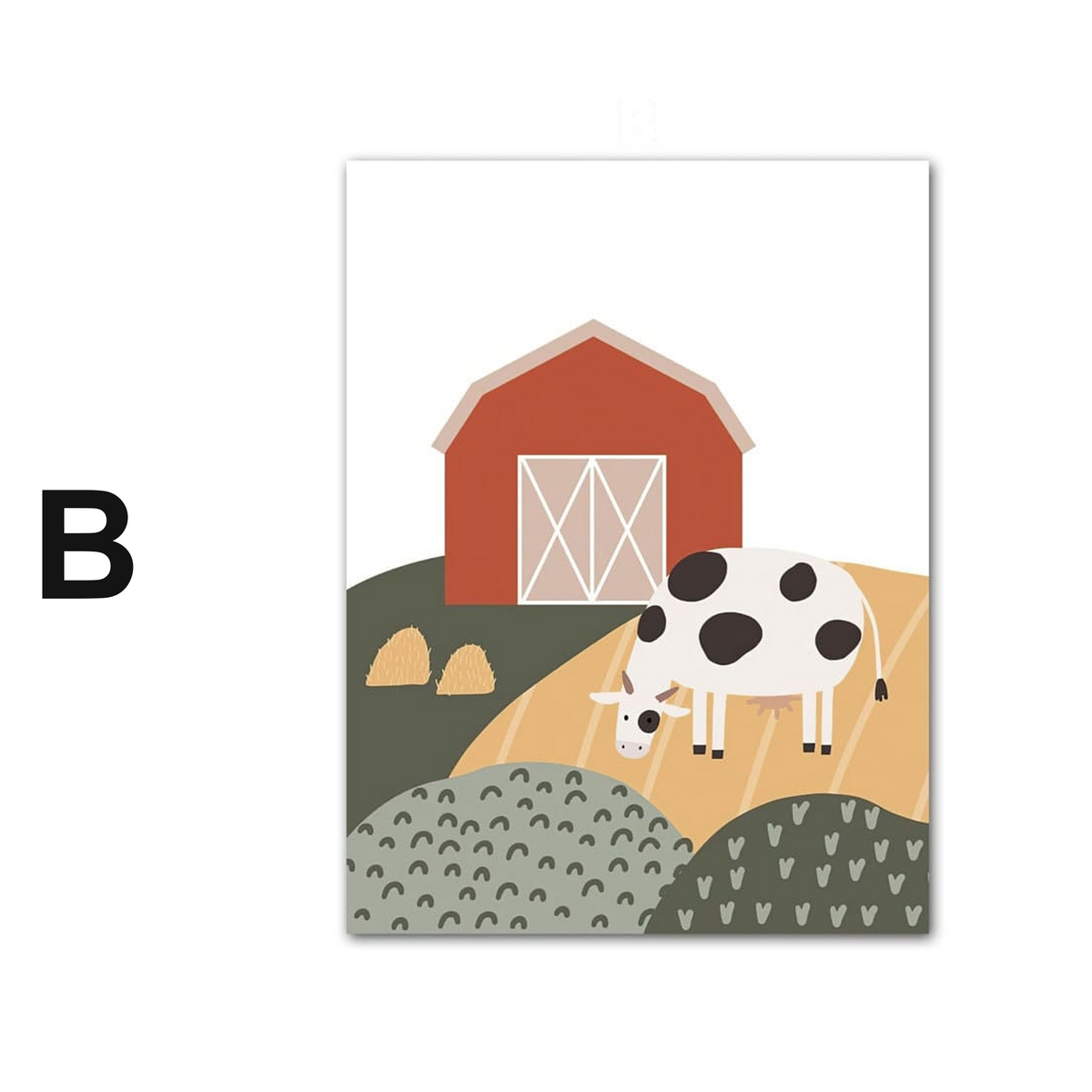 Poster Kinderzimmer Bauernhof Bauer Tiere Kuh Schwein Pferd Hahn · Kinderzimmer Bilder · Wand Deko · Kunst Druck · Deko Print · ohne Rahmen