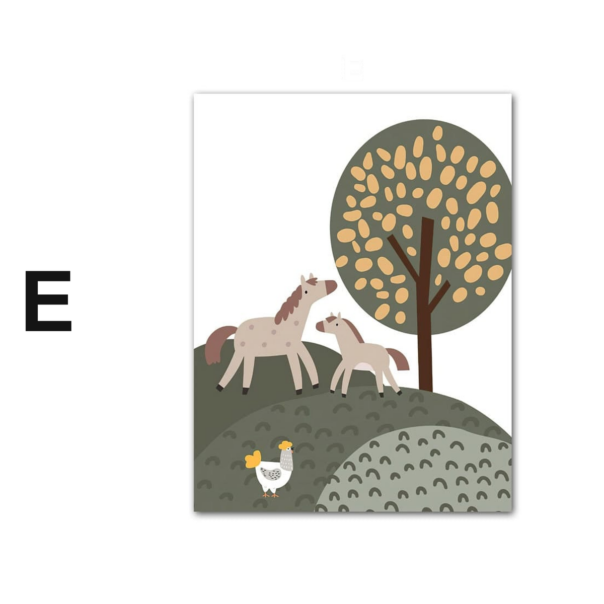 Poster Kinderzimmer Bauernhof Bauer Tiere Kuh Schwein Pferd Hahn · Kinderzimmer Bilder · Wand Deko · Kunst Druck · Deko Print · ohne Rahmen