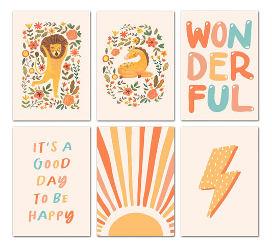 Poster Kinderzimmer Löwe Sonne Blitz Zitat  · Kinderzimmer Bilder · Wand Deko · Kunst Druck · Deko Print · ohne Rahmen