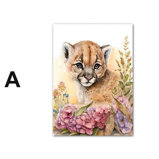 Poster Kinderzimmer Dschungel Wald Tiere · Kinderzimmer Bilder · Wand Deko · Kunst Druck · Deko Print · ohne Rahmen