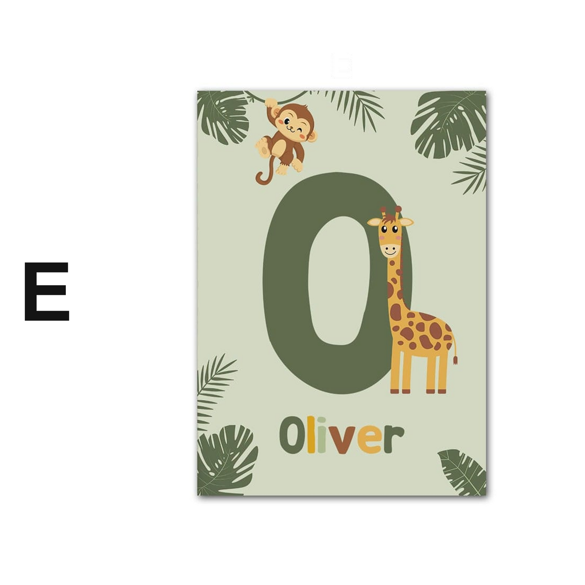 Poster Kinderzimmer Tiere Dschungel Wald · Name Personalisiert · Kinderzimmer Bilder · Wand Deko · Kunst Druck · Deko Print · ohne Rahmen