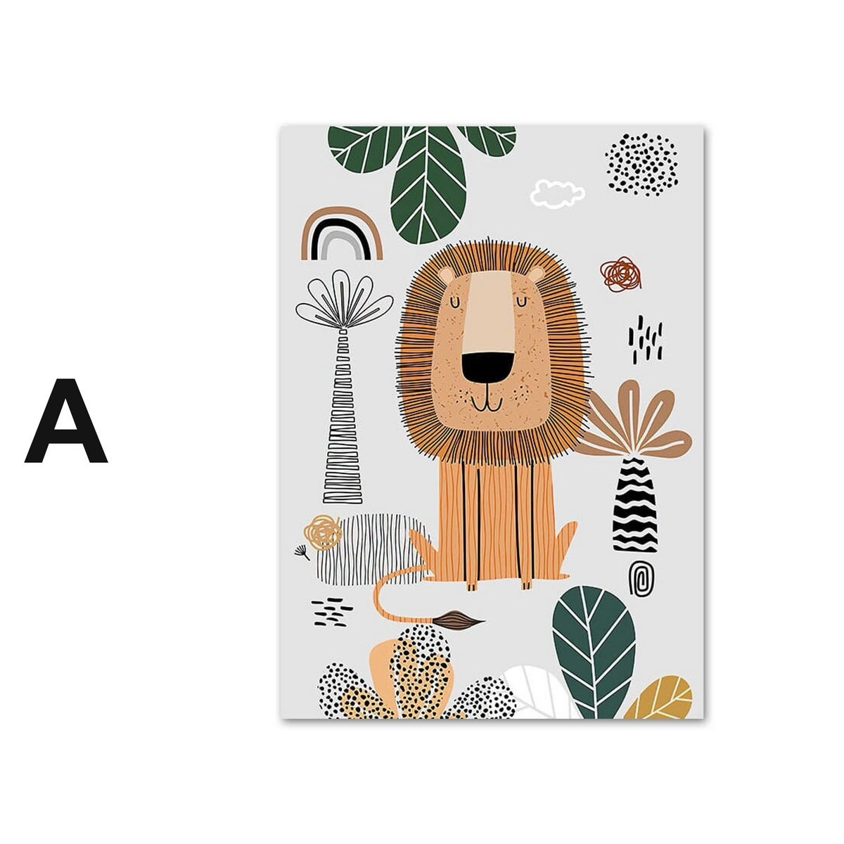 Poster Kinderzimmer Tiere Dschungel Wald · Name Personalisiert · Kinderzimmer Bilder · Wand Deko · Kunst Druck · Deko Print · ohne Rahmen