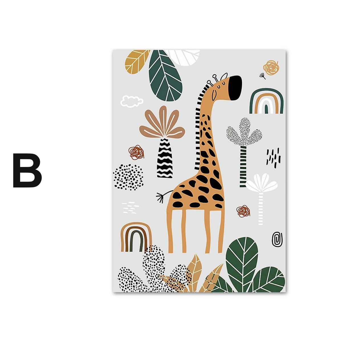 Poster Kinderzimmer Tiere Dschungel Wald · Name Personalisiert · Kinderzimmer Bilder · Wand Deko · Kunst Druck · Deko Print · ohne Rahmen
