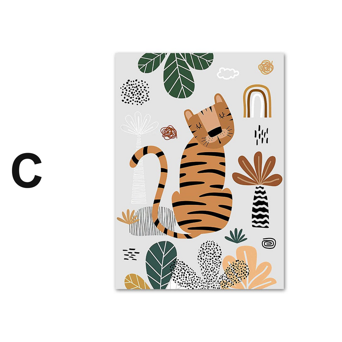 Poster Kinderzimmer Tiere Dschungel Wald · Name Personalisiert · Kinderzimmer Bilder · Wand Deko · Kunst Druck · Deko Print · ohne Rahmen