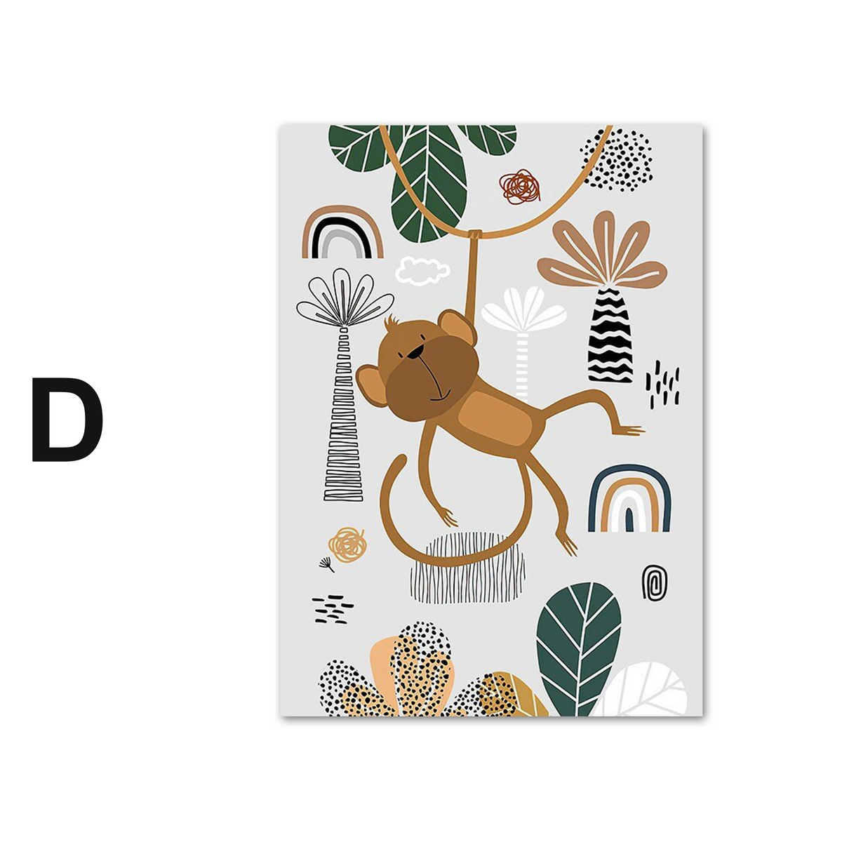 Poster Kinderzimmer Tiere Dschungel Wald · Name Personalisiert · Kinderzimmer Bilder · Wand Deko · Kunst Druck · Deko Print · ohne Rahmen