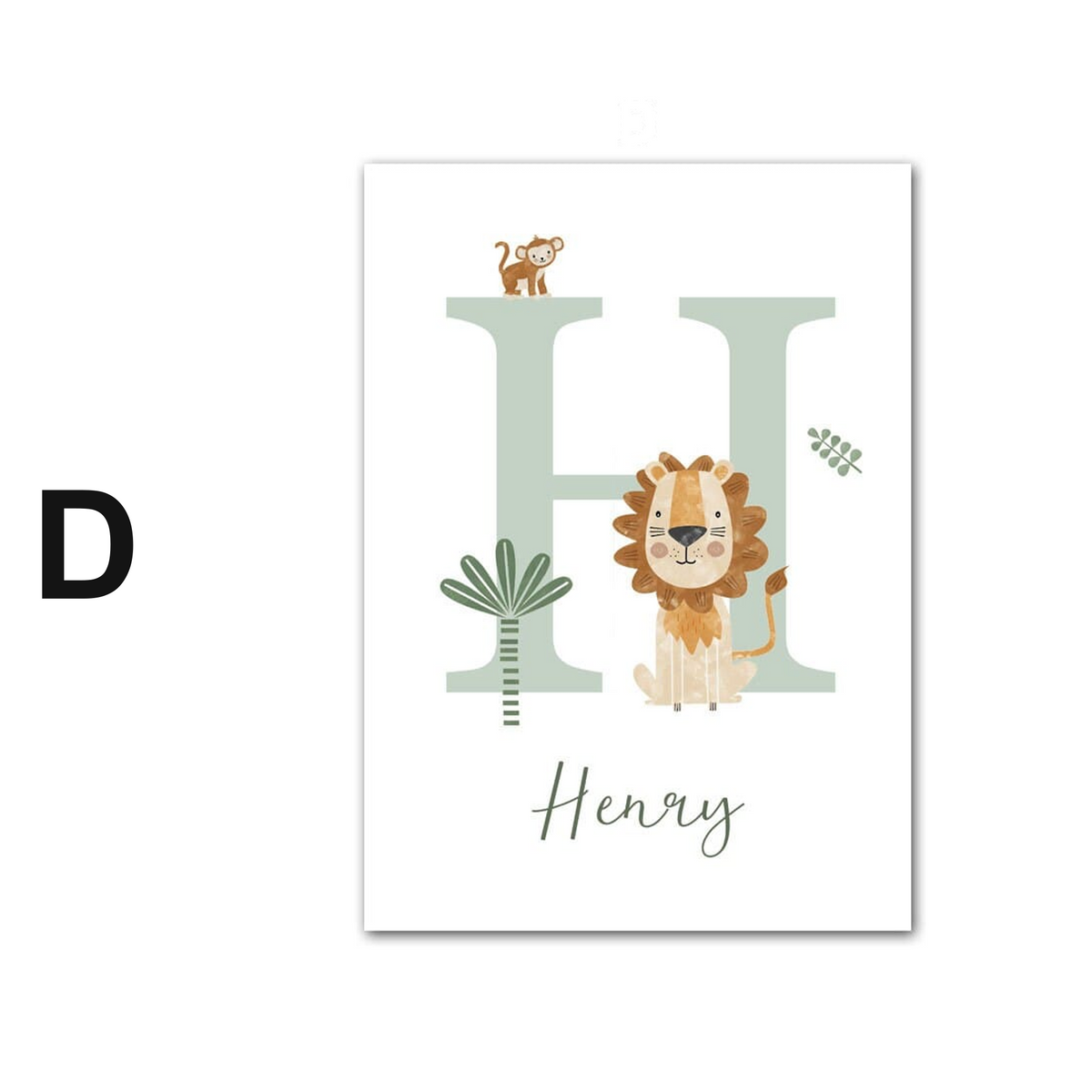 Poster Kinderzimmer Dschungel Tiere · Name Personalisiert · Kinderzimmer Bilder · Wand Deko · Kunst Druck · Deko Print · ohne Rahmen
