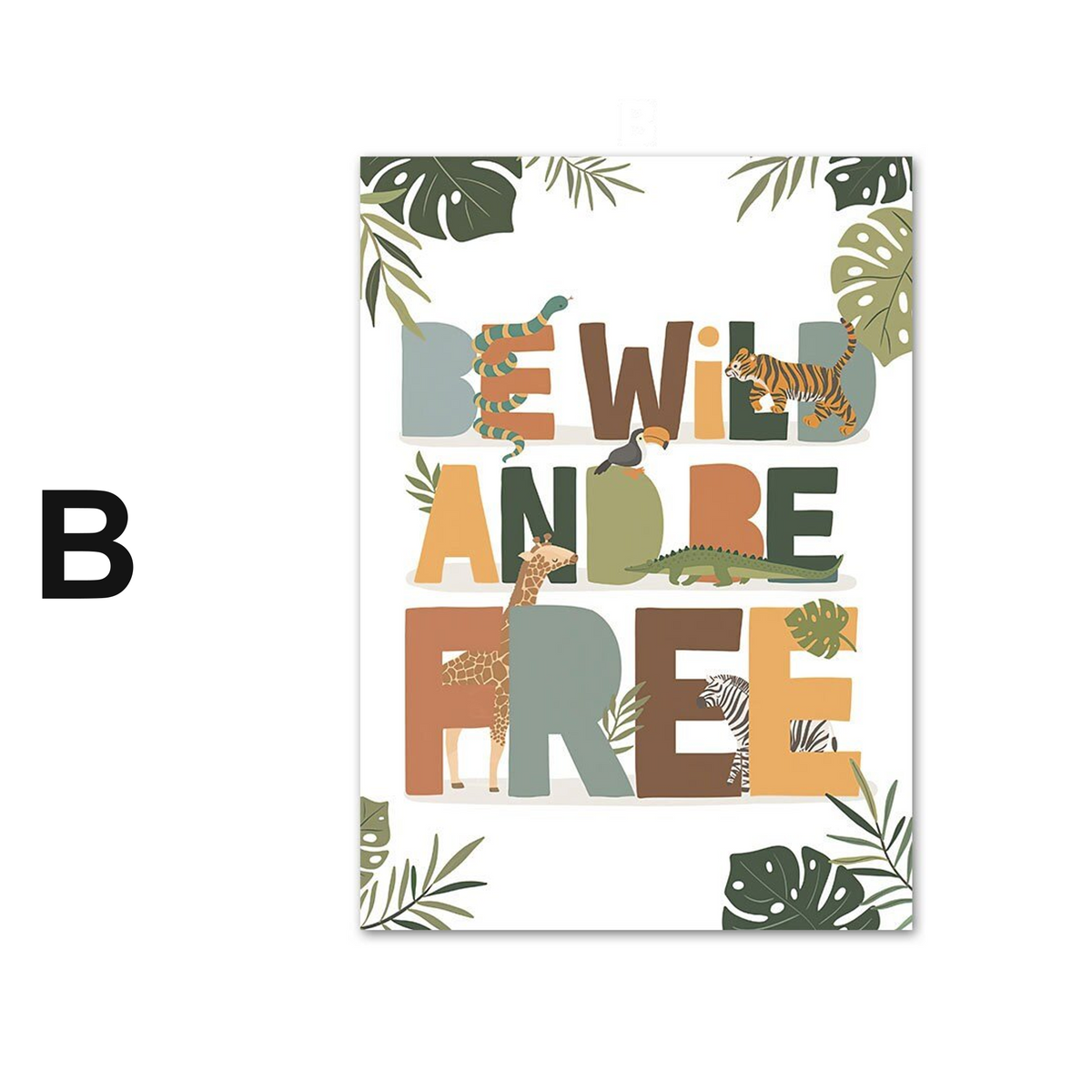 Poster Kinderzimmer Tier Dschungel Alphabet · Name Personalisiert · Kinderzimmer Bilder · Wand Deko · Kunst Druck · Deko Print · ohne Rahmen