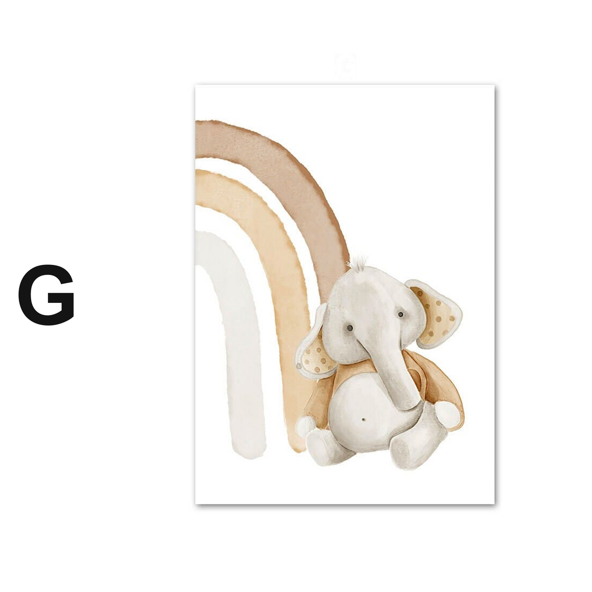 Poster Kinderzimmer Regenbogen Bär Elefant Sonne Boho · Kinderzimmer Bilder · Wand Deko · Kunst Druck · Deko Print · ohne Rahmen