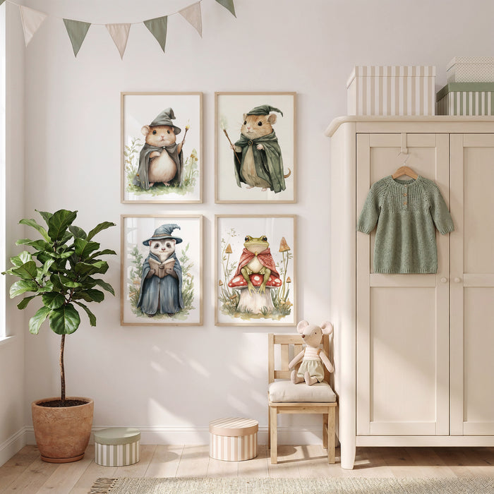 JUSTGOODMOOD Poster Waldtiere – Premium Aquarellkunst