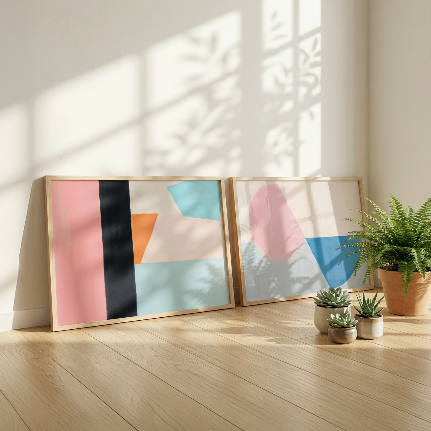 Abstrakte Poster · Wohnidee · Pastellfarben, Geometrische Formen & Minimalistische Wandkunst · Dekoprint ohne Rahmen