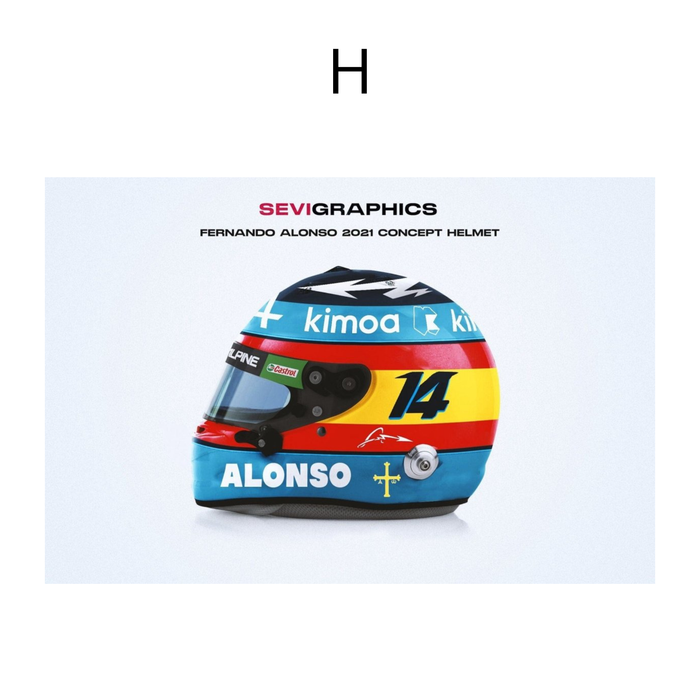 JUSTGOODMOOD Formel 1 Helme Poster auf Canvas