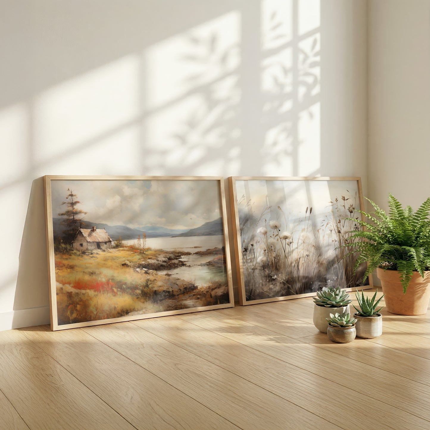 Landschaft Poster · Geschenkidee · See Wiesen Bäume Naturmalerei · Aquarell Wandkunst · Dekoprint ohne Rahmen