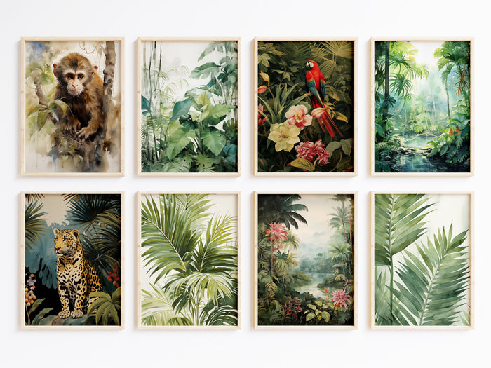 Dschungel Tiere Poster – Premium Baumwoll-Canvas