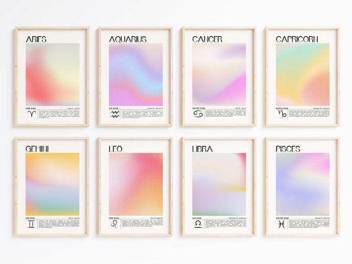 Sternzeichen Poster | Minimalistische Zodiac Wandkunst | Astrologie Poster