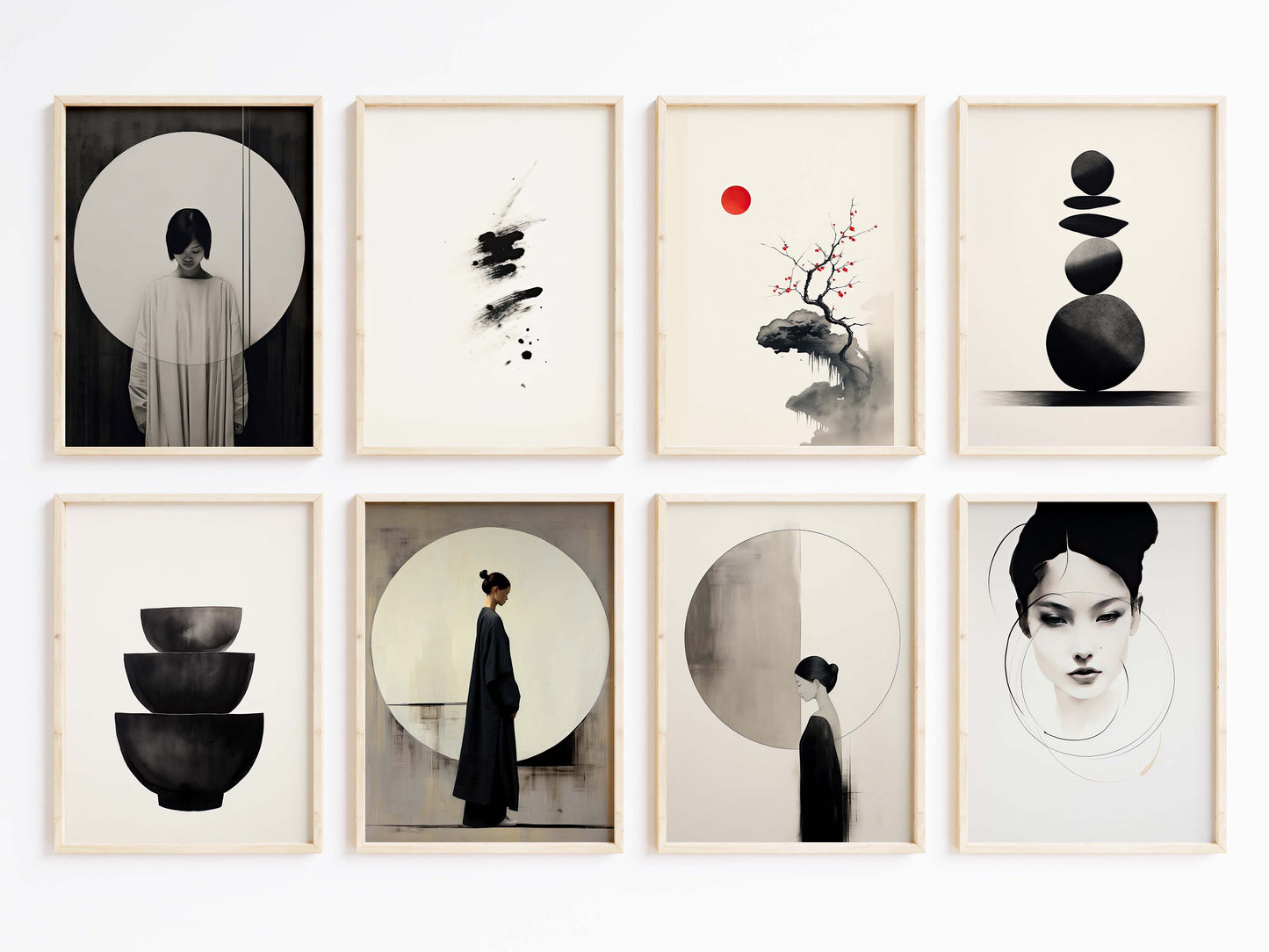 Japan Poster · Geschenkidee · Zen Minimalismus Sumi-e Geometrie und Wabi Sabi · Dekoprint ohne Rahmen