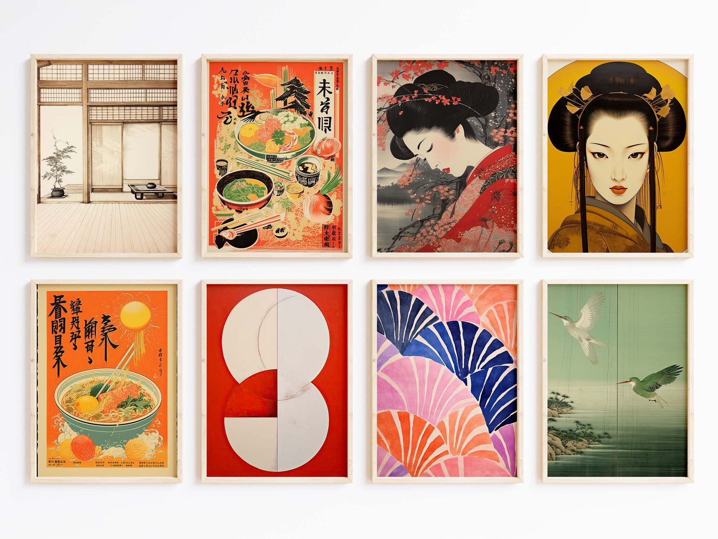 Japan Poster · Geschenkidee · Geisha Zen Minimalismus und Japanische Kunst · Dekoprint ohne Rahmen