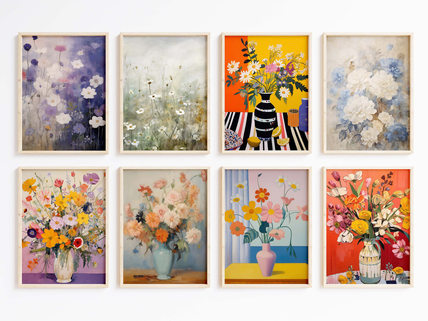 Blumen Poster · Geschenkidee · Bunte Florale Illustrationen und Romantische Blütenkunst · Dekoprint ohne Rahmen