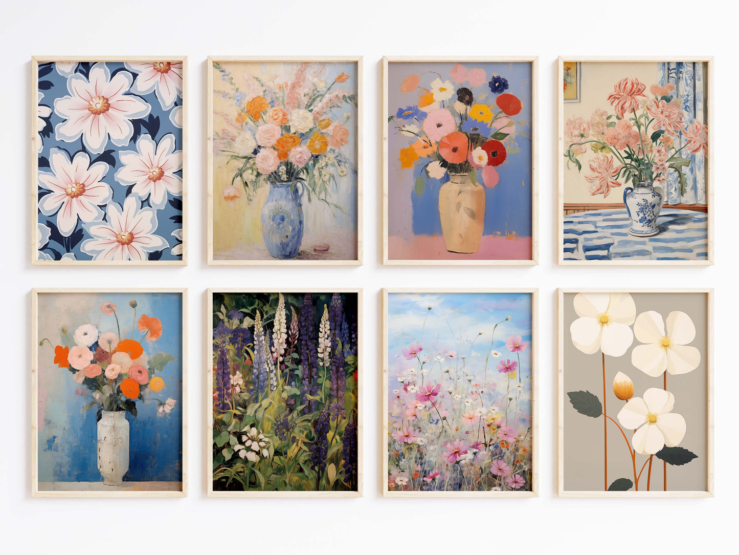 Blumen Poster · Geschenkidee · Bunte Wildblumen · Florale Aquarellmalerei · Vintage Stil · Dekoprint ohne Rahmen