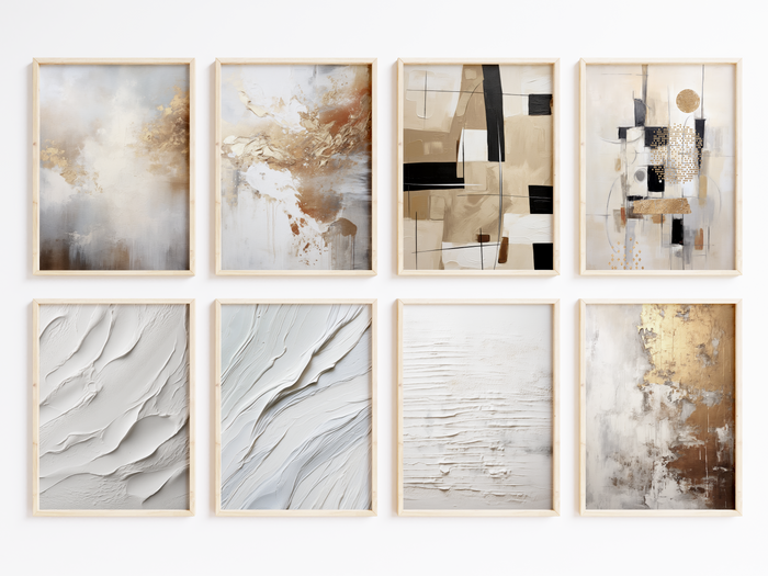Struktur-Poster in Beige und Gold