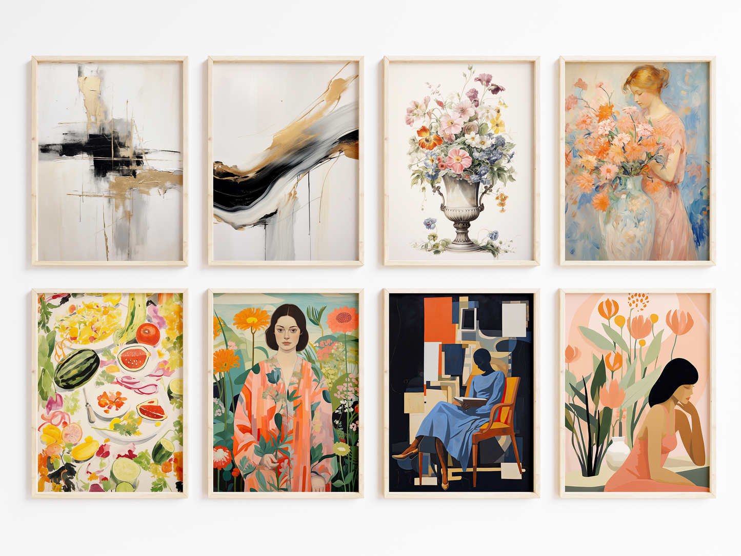 Moderne Kunst Poster · Geschenkidee · Abstrakte Kunst Florale Illustrationen Zeitgenössische Porträts · Dekoprint ohne Rahmen