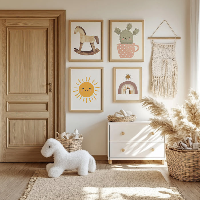 Boho Kinderzimmer Poster – Edler Baumwoll-Canvas