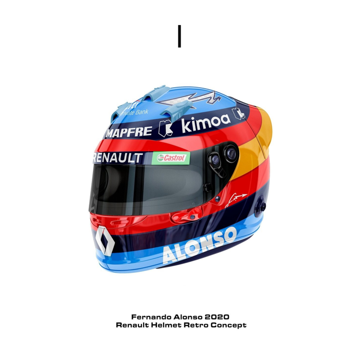 JUSTGOODMOOD Formel 1 Helme Poster auf Canvas