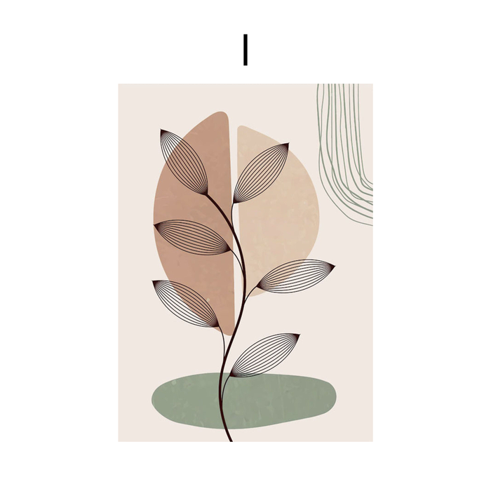 Blätter Boho Poster – Premium Baumwoll-Canvas