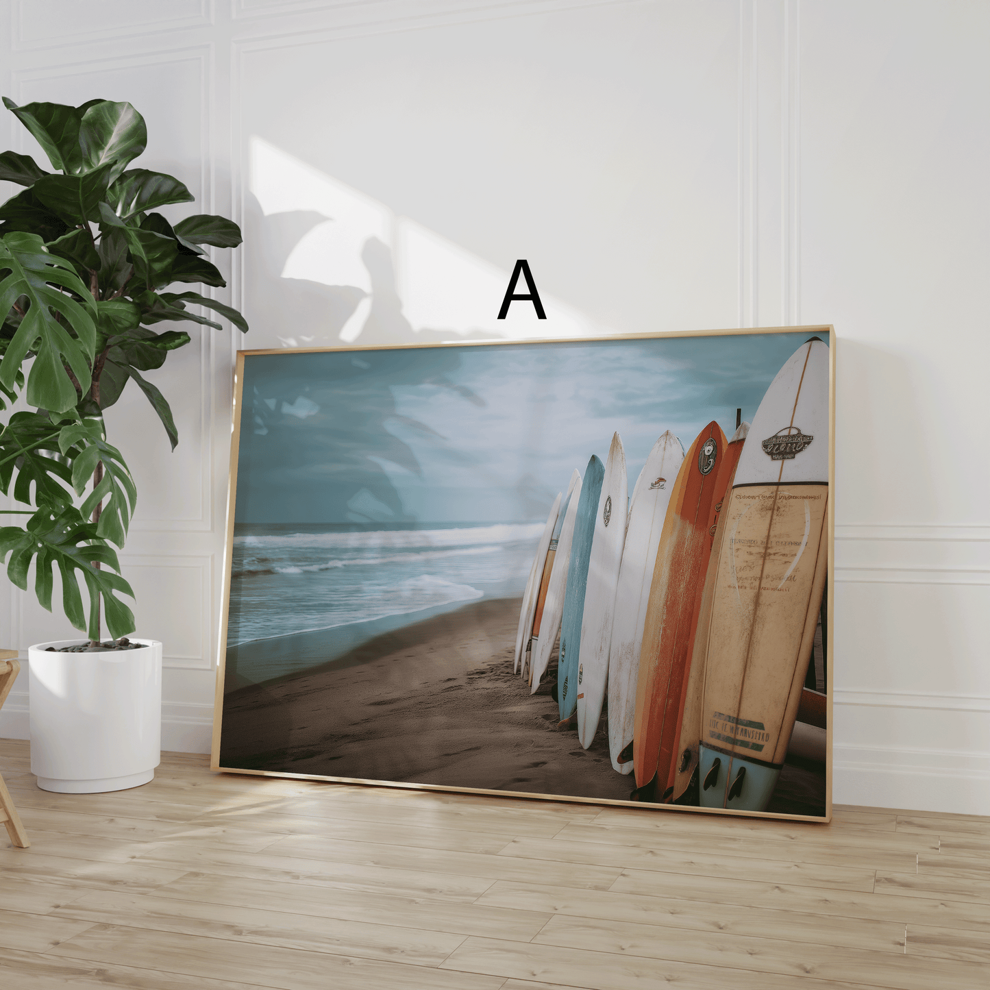 Strand Poster · Geschenkidee · Strand Palmen Muscheln · Dekoprint ohne Rahmen