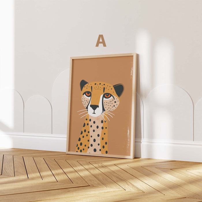 Safari Tiere Poster mit Gepard und Tiger fürs Kinderzimmer
