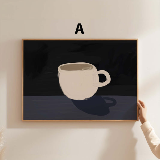 Lila Abstrakte Frauenkunst Poster · Geschenkidee · Moderne Porträts und Schwarz-Weiß Linienkunst · Dekoprint ohne Rahmen