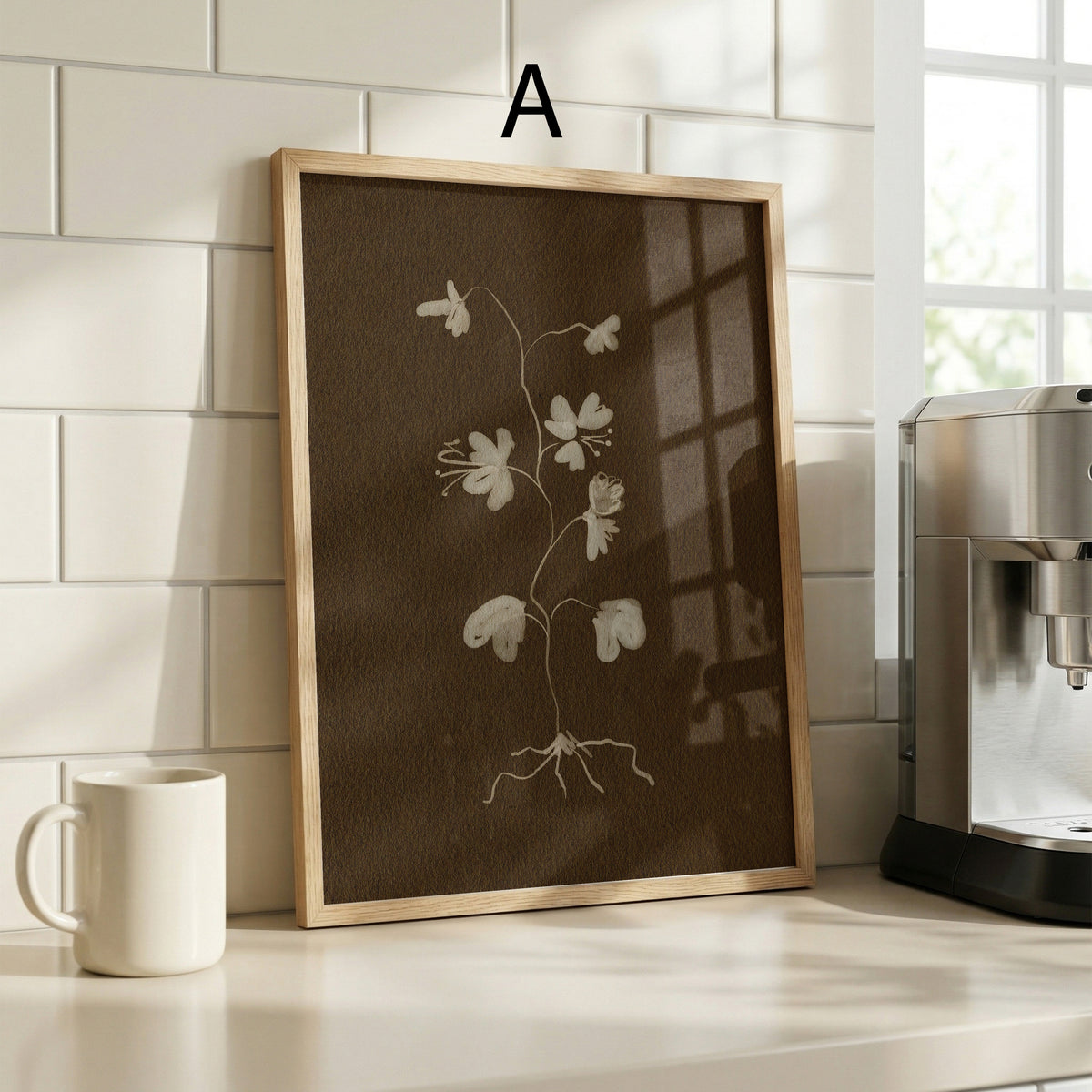 Blumen-Poster fürs Wohnzimmer – Moderner Kunstdruck ohne Rahmen