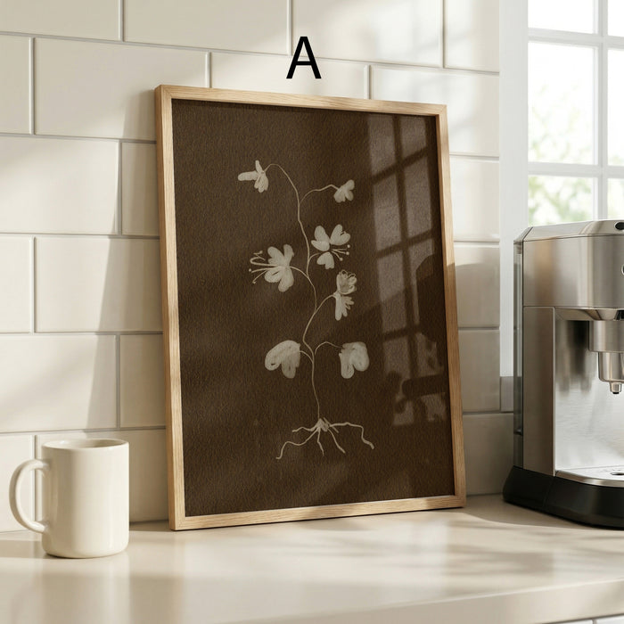 Geschenkidee · Botanische Blumen und Sektgläser Poster Ästhetische Natur und Party Kunst · Dekoprint ohne Rahmen | JUSTGOODMOOD