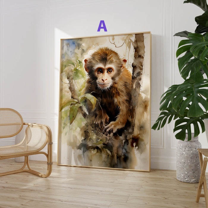 Dschungel Tiere Poster – Premium Baumwoll-Canvas
