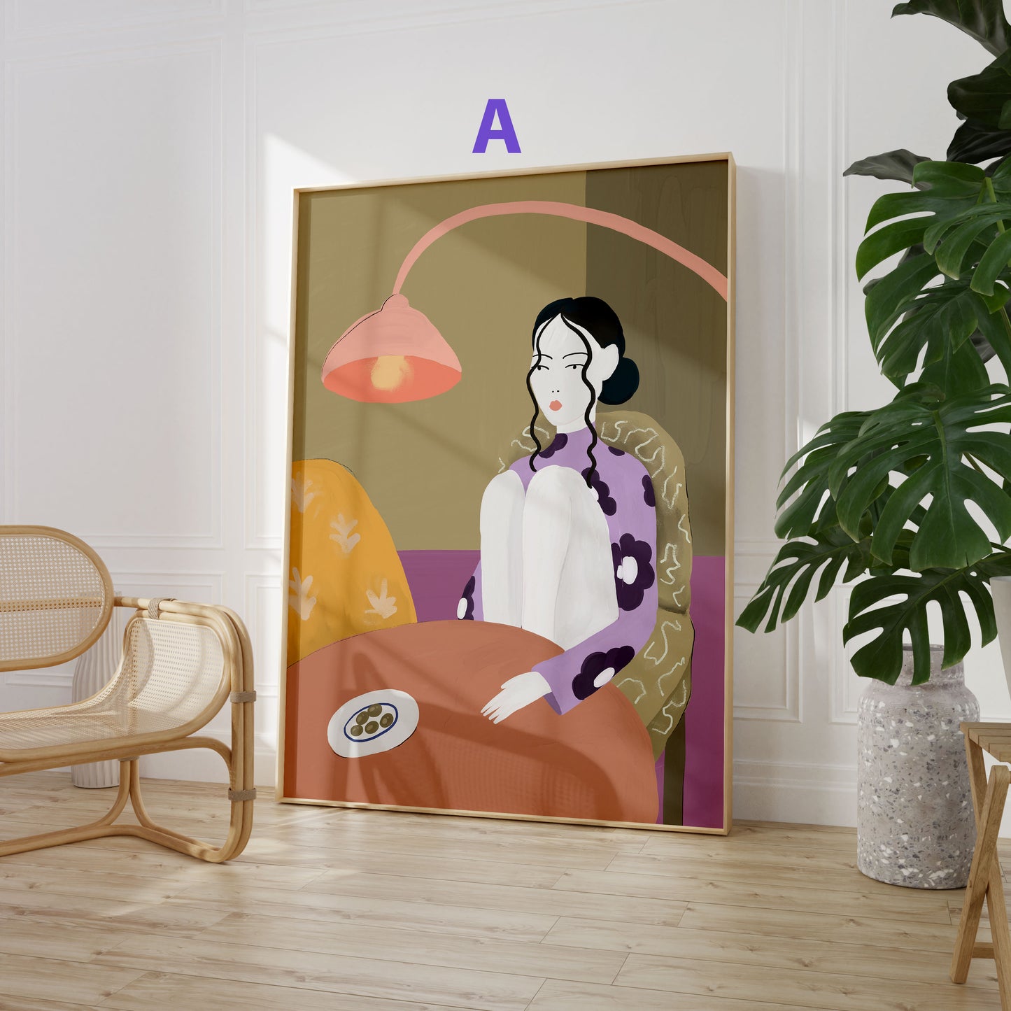 Feminine Porträt Poster · Geschenkidee · Feminine Figuren Körperkunst Maritime Illustrationen · Dekoprint ohne Rahmen