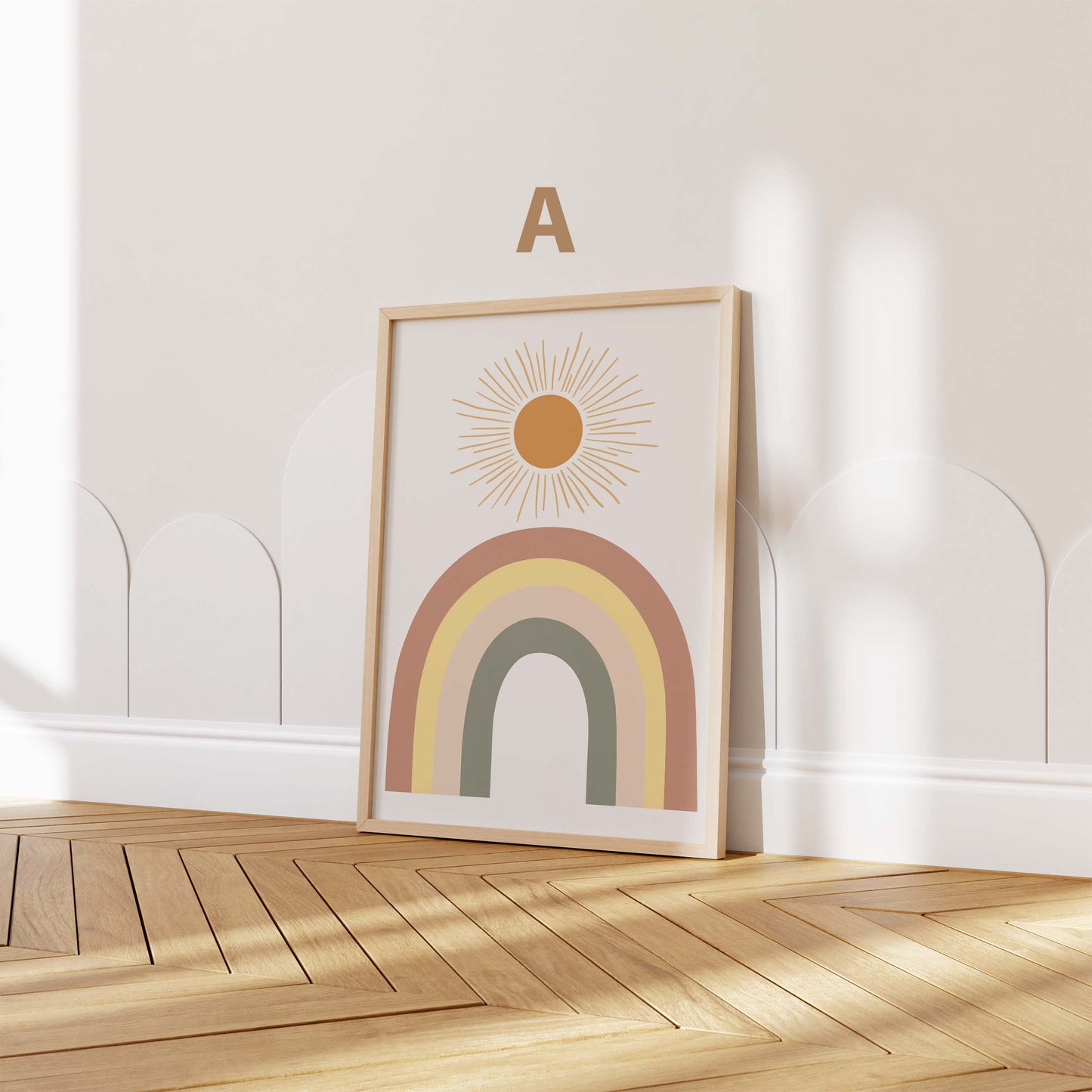 Boho Tier poster · Geschenkidee · Regenbogen, Bär, Katze, Schwein, Pudel und Löwe · Dekoprint ohne Rahmen