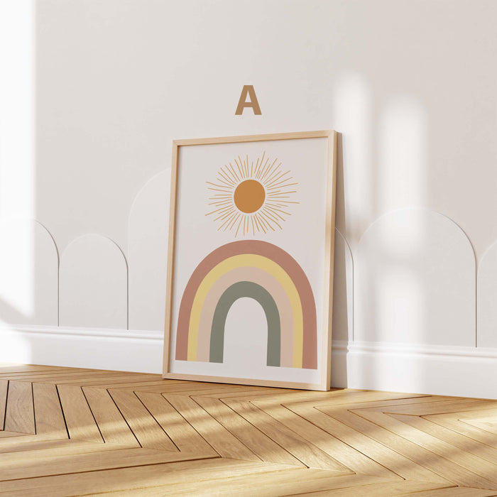 Boho Tierposter | Regenbogen, Bär, Katze & Löwe für Kinderzimmer