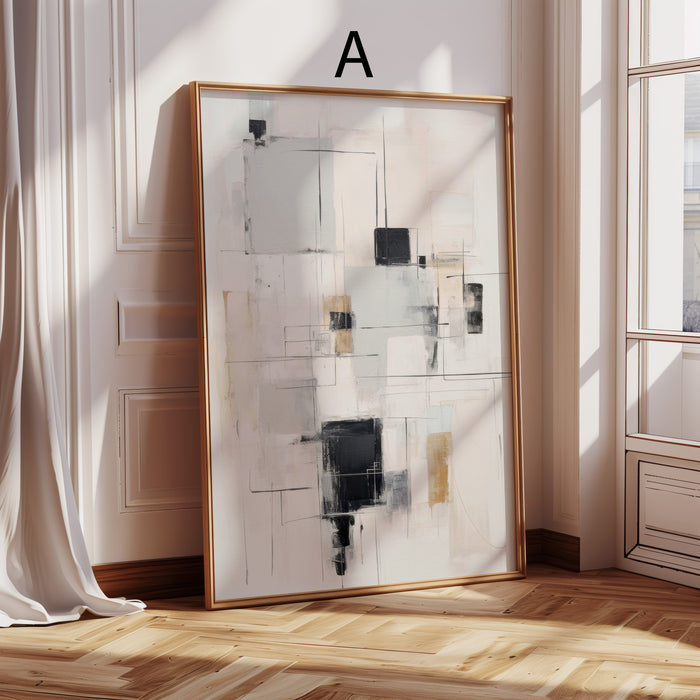 Geometrische Poster in Schwarz und Beige