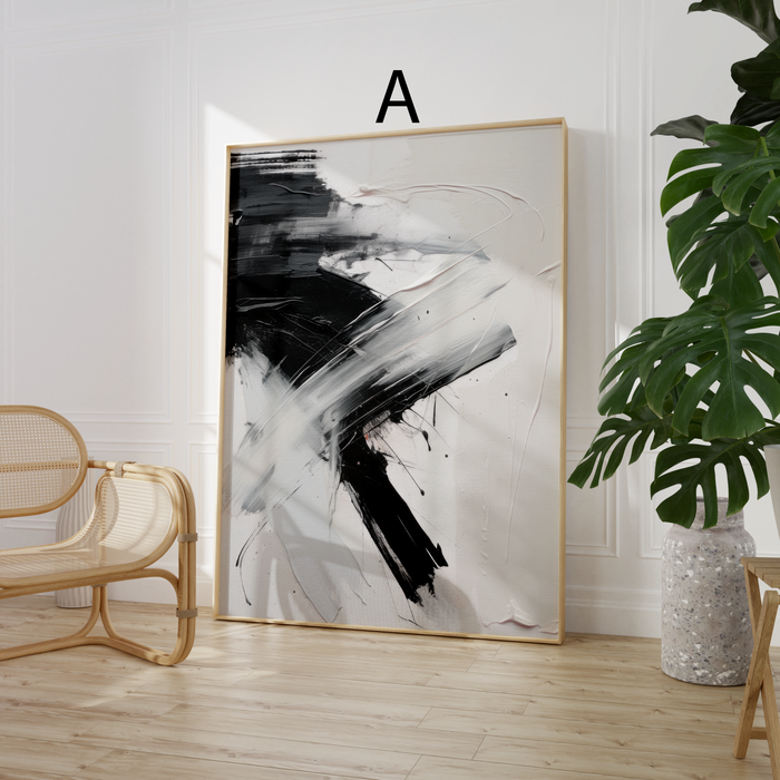 Schwarz-Weiß-Poster mit geometrischen Formen