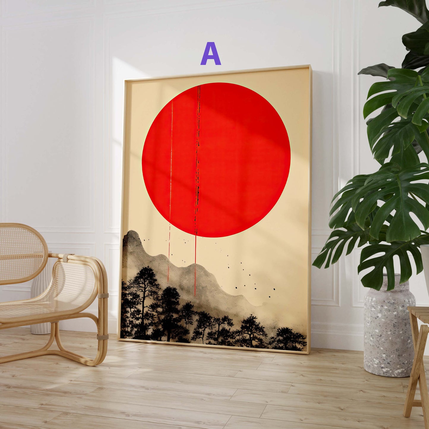 Japan Poster · Geschenkidee · Japanische Kunst Geisha Koi Drache und Fuji · Dekoprint ohne Rahmen