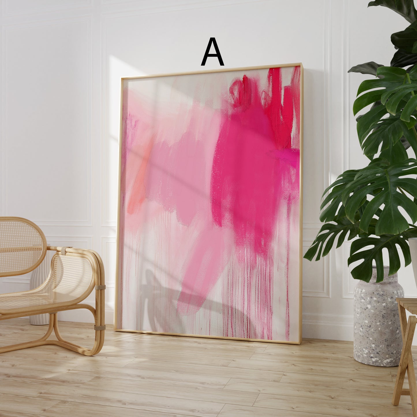 Abstrakte Poster · Wohnidee · Bunte Abstrakte Kunst Moderne Pinselstriche und Geometrische Formen · Dekoprint ohne Rahmen